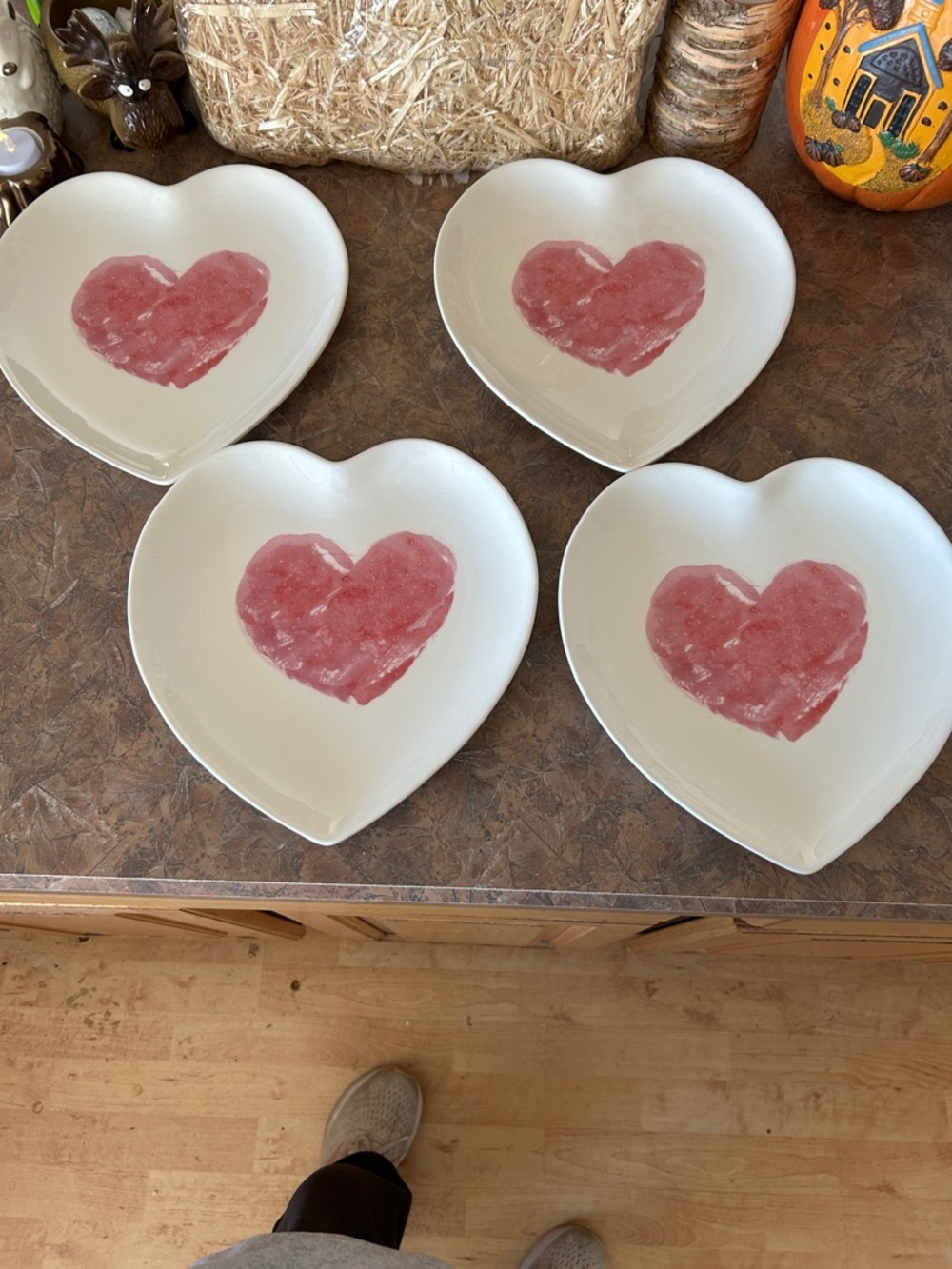 Love Struck Ceramics Design Heart Plate SET OF FOUR